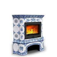 КимрПечь Прованс с дровником угловой Дельфт (топка: Ладья-600)