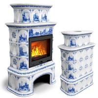 КимрПечь Прованс с дровником центральный двухъярусный Голландия (топка: Ладья-700)