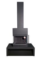 Камин МАДРИД на дровнике Гигант центральный черный шамот подовый