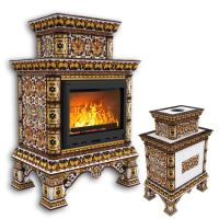 КимрПечь Изразцовая печь Кострома центральный двухъярусный Октябрь (топка: Ладья-700) (топка: Ладья-700)