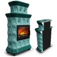 КимрПечь Керамическая печь Истра пристенный двухъярусный Волна (комплектация: Облицовка для топок Ладья-600, Antek)