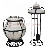 Тандыр Амфора Аладдин Mini съемная крышка (в комплекте со стойкой под крышку и подставкой под тандыр)