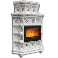 КимрПечь Истра угловой двухъярусный Птицы (комплектация: Облицовка для топок Ладья-700, Erik-700)