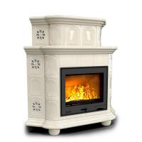 КимрПечь Прованс угловой двухъярусный Ваниль. Домашний камин (топка: Ладья-600)