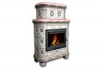 Камин КимрПечь Медальон пристенный двухярусный Розы