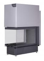 Топка Экокамин Дельта 900 В три стекла черный шамот