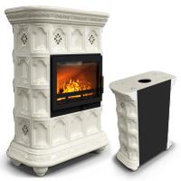 КимрПечь Печь для дома на дровах Истра пристенный Ваниль (комплектация: Облицовка для топок Ладья-700, Erik-700)