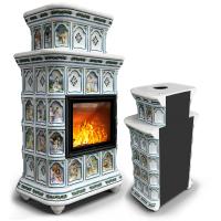 КимрПечь Керамическая печь Истра пристенный двухъярусный Фантазия (комплектация: Облицовка для топки МЛ 700)