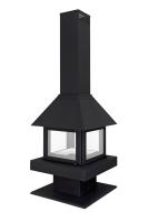 Камин Экокамин ЭКЛИПС ОСТРОВНОЙ 4D черный