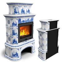 КимрПечь Прованс с дровником пристенный двухъярусный Голландия (топка: Ладья-700)