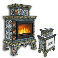 КимрПечь Изразцовая печь Кострома центральный двухъярусный Март (топка: Ладья-600) (топка: Ладья-600)