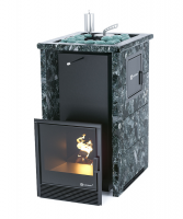 Печь для бани ИзиСтим Сочи М2 в трехстороннем кожухе Пироксенит с открытым верхом