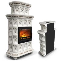 КимрПечь Керамическая печь Истра пристенный двухъярусный Прованс (комплектация: Ладья-600)