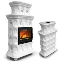 КимрПечь Истра центральный двухъярусный Белый (комплектация: Облицовка для топок Ладья-600, Antek)