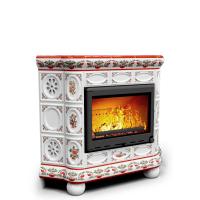 КимрПечь Изразцовый камин Медальон угловой Рябина (топка: Ладья-700)