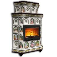 КимрПечь Истра угловой двухъярусный Усадьба (комплектация: Облицовка для топок Ладья-600, Antek)