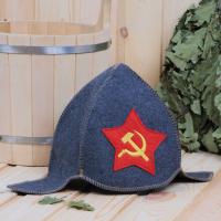 Шапка Рушер Буденовка "Серп и Молот" серая