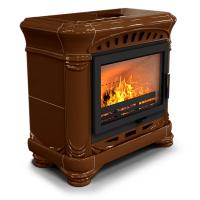 КимрПечь Камин с изразцами Модерн пристенный Шоколад (топка: Ладья-700)