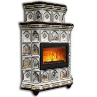 КимрПечь Истра угловой двухъярусный Звери (комплектация: Облицовка для топки МЛ 700)