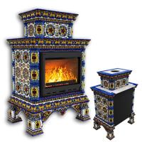 КимрПечь Изразцовая печь Кострома пристенный двухъярусный Январь (топка: Ладья-700) (топка: Ладья-700)