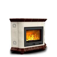 КимрПечь Прованс угловой Шоколад. Дровяная печь-камин. (топка: Ладья-700)