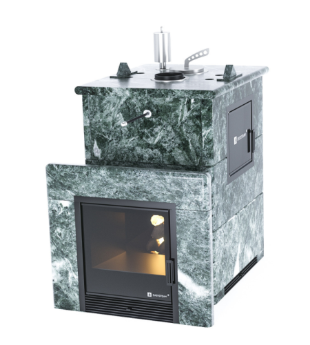 Печь для бани ИзиСтим Анапа М2 в полноценном кожухе Змеевик