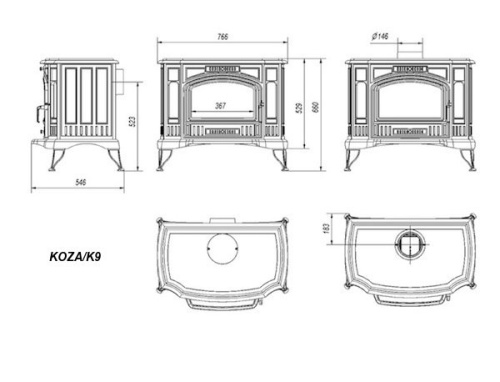 Печь-камин Kratki Коза (Koza) K9