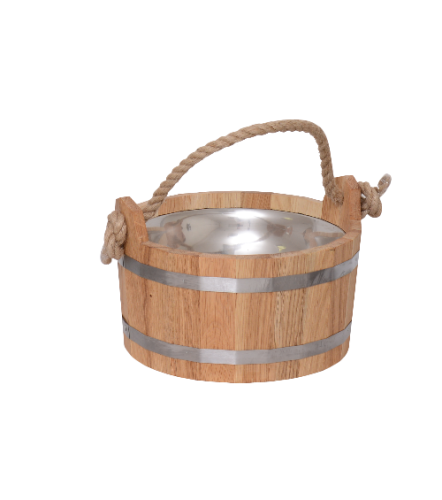 Шайка 4,5л с нержавеющей вставкой дуб