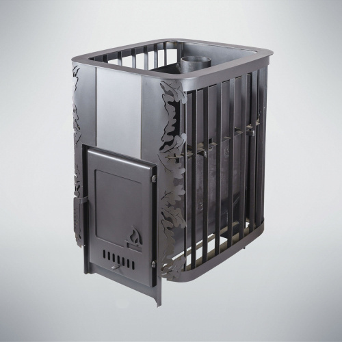 Печь для бани Варвара Каменка укороченная топка стекло
