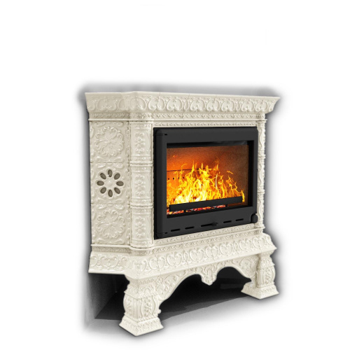 КимрПечь Изразцовая печь Кострома угловой Ваниль (топка: Ладья-700)