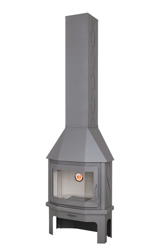 Камин Экокамин Мюнхен пристенно-угловой графит