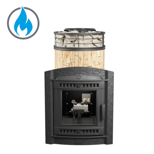 Печь банная «Атмосфера L» ламель+сетка с газовой горелкой ПроМеталл