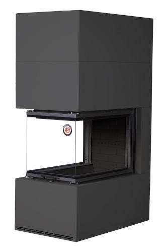 Камин РОДОС  900 ЧЕРНЫЙ, шамот белый, шамот черный Экокамин