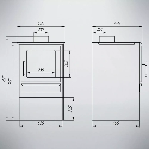 Печь-камин Варвара Гармония 105 черный