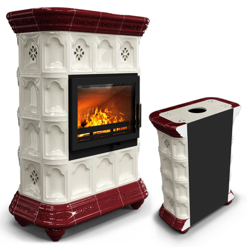 КимрПечь Истра пристенный Вишня (комплектация: Ладья-700)