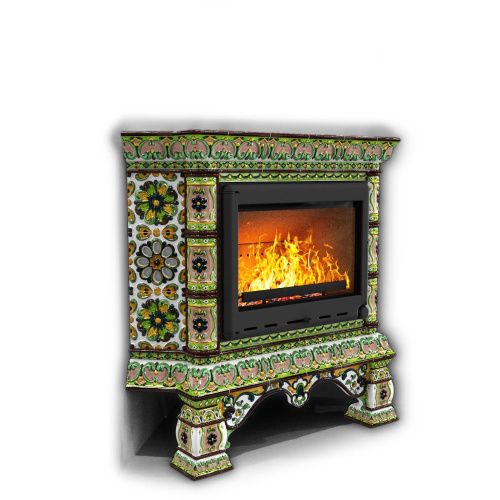 КимрПечь Изразцовая печь Кострома угловой Июль (топка: Ладья-600)