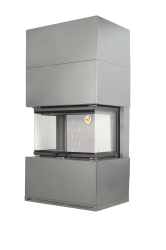 Камин РОДОС 800 ГРАФИТ шамот белый Экокамин