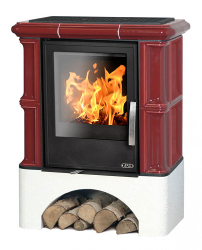 Печь-камин ABX Bavaria KI, с белым цоколем и допуском воздуха