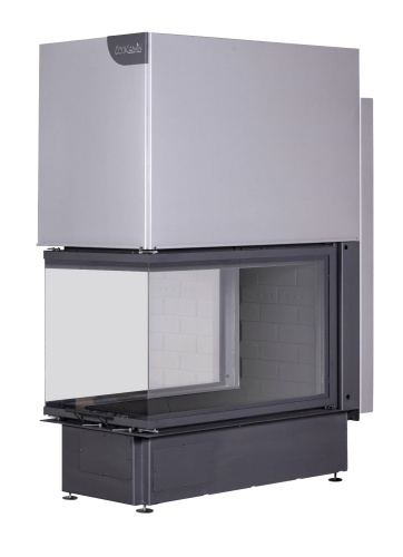 Топка Экокамин Дельта 900 В три стекла черный шамот