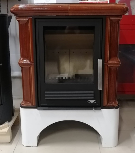 Печь-камин ABX Bavaria LI, с чугунной топкой и белым цоколем