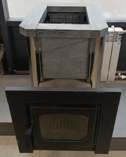 Печь для бани Варвара Сказка мини облицовка Талькохлорит Антик