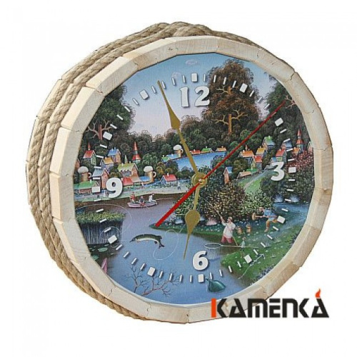 Часы Бочка дуб, На рыбалке