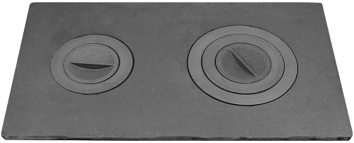 Плита чугунная Рубцовск П2-3 двухконфорочная 710*410