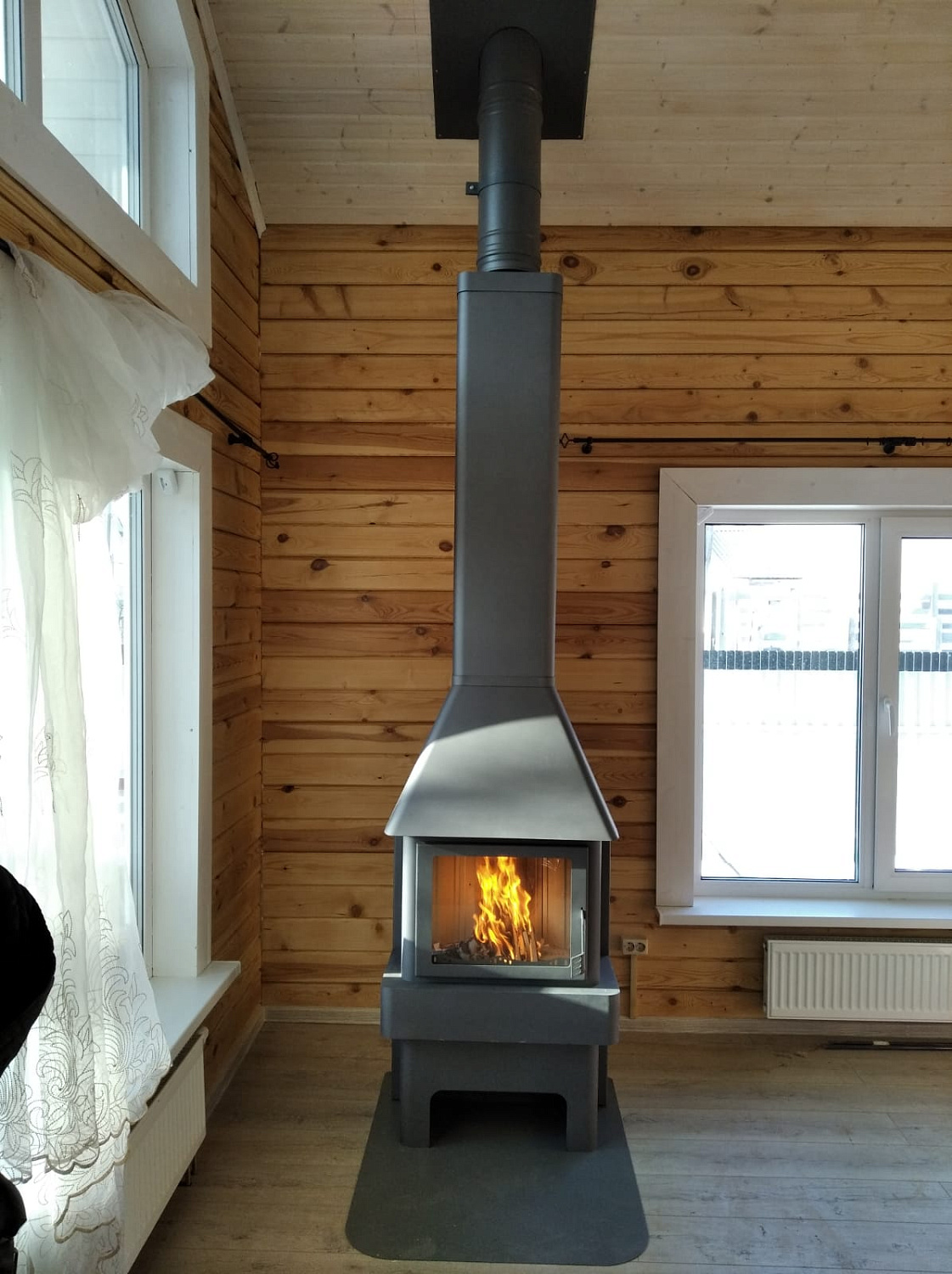 Печь-камин Бавария три стекла 