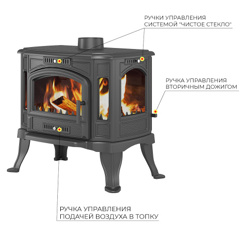 Печь-камин Везувий KZ-14Р "Антрацит"